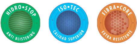 Tecnologías Moldear: Hidro-Stop anti blistering, ISO-Tec calidad superior y Fibra-Core extra resistente